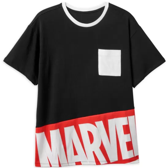 Clothing** Marvel Logo Ringer Fashion T-Shirt For Adults