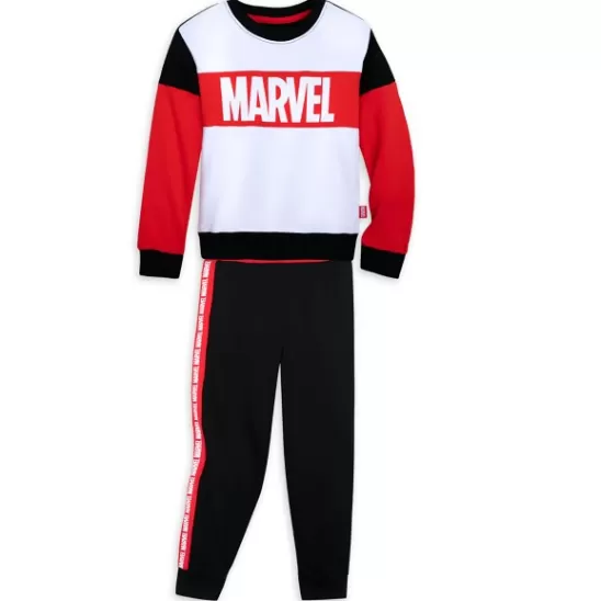 Clothing** Marvel Logo Sweatshirt And Pants Set For Kids