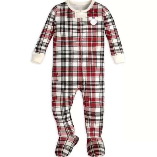 Clothing** Mickey Mouse Christmas Plaid Stretchie Sleeper For Baby