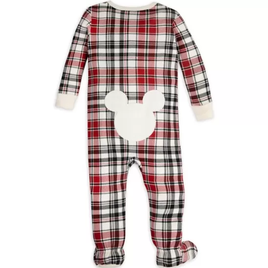 Clothing** Mickey Mouse Christmas Plaid Stretchie Sleeper For Baby