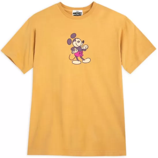 Clothing** Mickey Mouse Genuine Mousewear T-Shirt For Adults – Gold